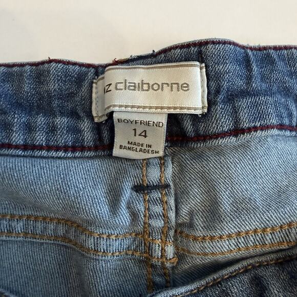 Liz Claiborne Women’s Boyfriend Blue Jeans, Sz 14, Distressed (A0132) - Picture 7 of 7